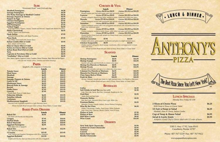 Anthony's Pizza - Altamonte Springs, FL