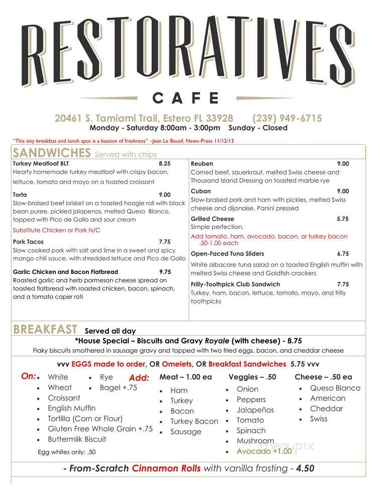 Restoratives Cafe - Fort Myers, FL