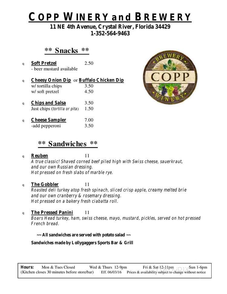 Copp Winery & Brewery - Crystal River, FL