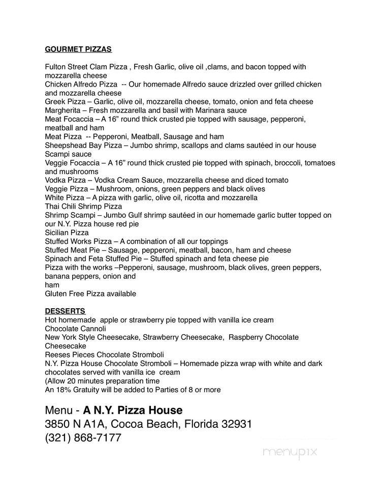 A N.Y. Pizza House - Satellite Beach, FL