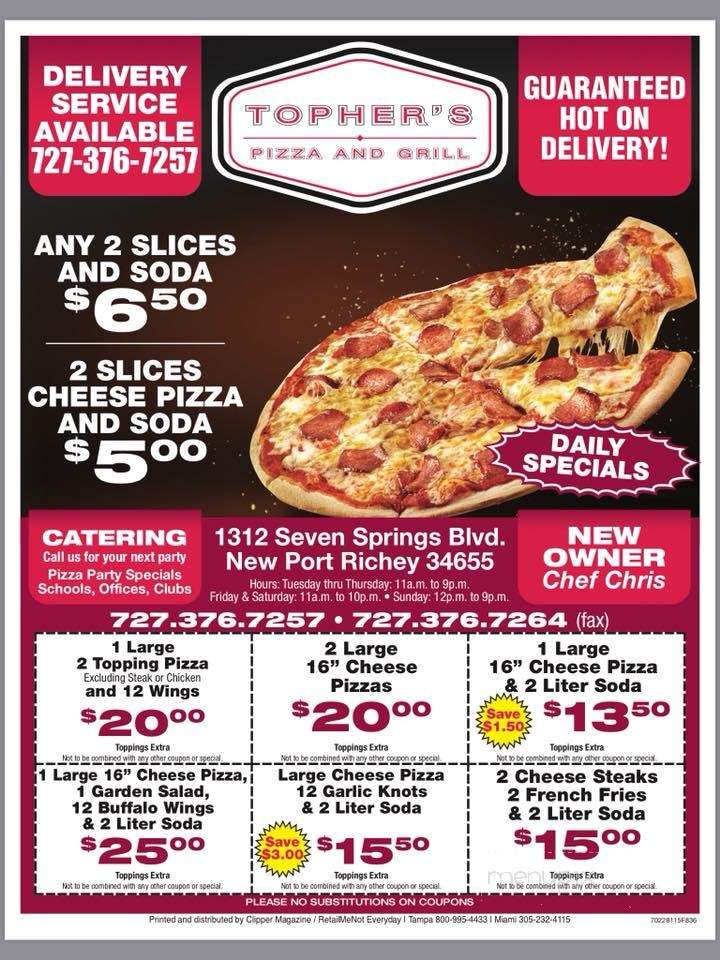 Topher's Pizza and Grill - New Port Richey, FL