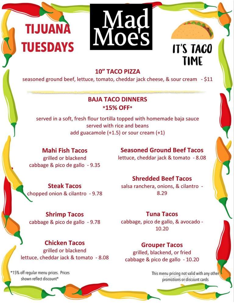 Mad Moe's Sports Pub & Grill - Osprey, FL