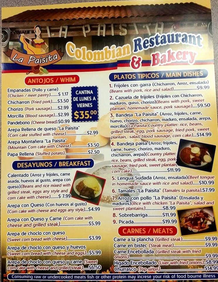 La Paisita Colombian Restaurant and Bakery - Port St. Lucie, FL