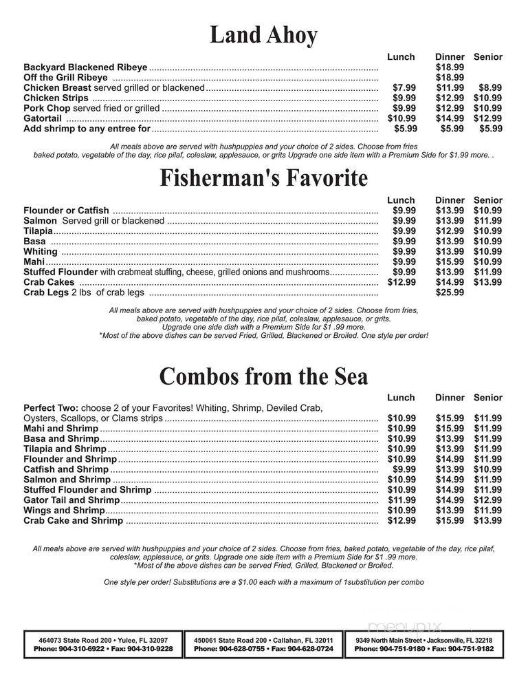 Junior's Seafood Restaurant & Grill - Callahan, FL