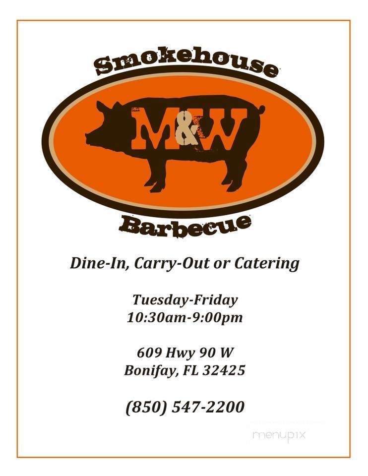 M&W Smokehouse BBQ - Bonifay, FL