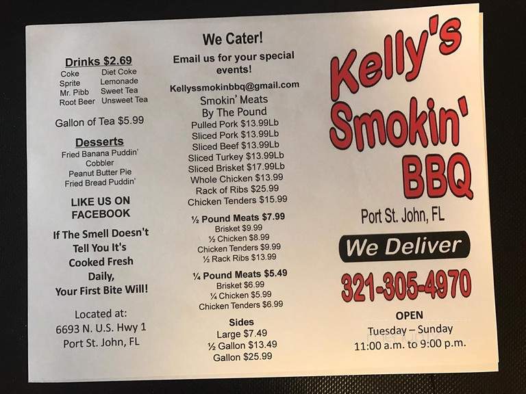 Kelly's Smokin' BBQ - Port St. John, FL