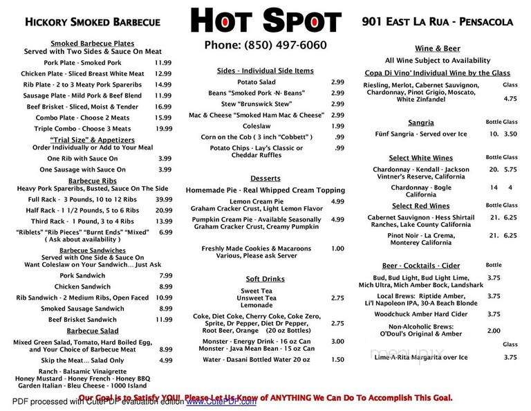 Hot Spot Barbecue - Pensacola, FL