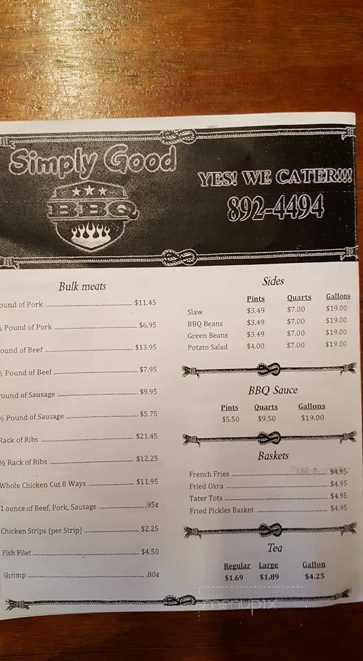 Simply Good Bbq & Sandwich - Defuniak Springs, FL