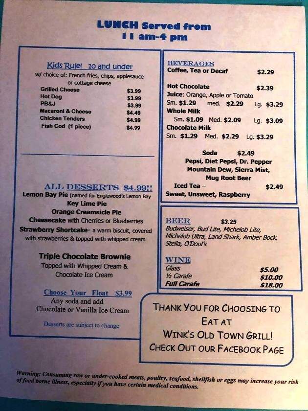 Wink's Old Town Grill - Englewood, FL