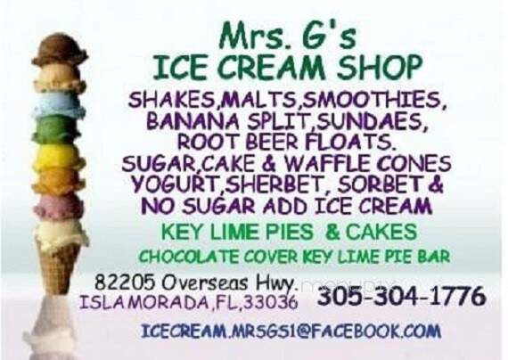 Mrs. G's Ice Cream - Islamorada, FL