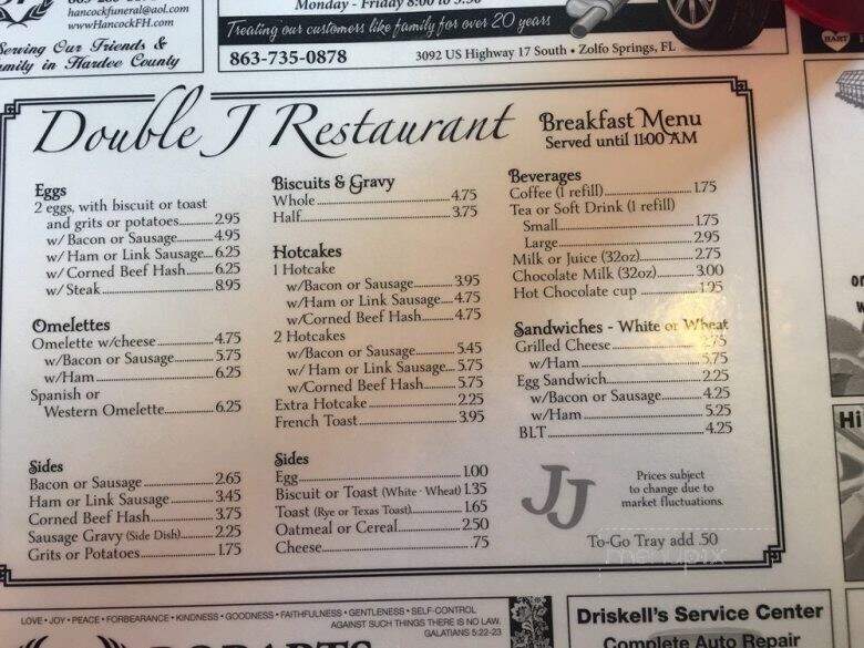 Double J Restaurant - Wauchula, FL