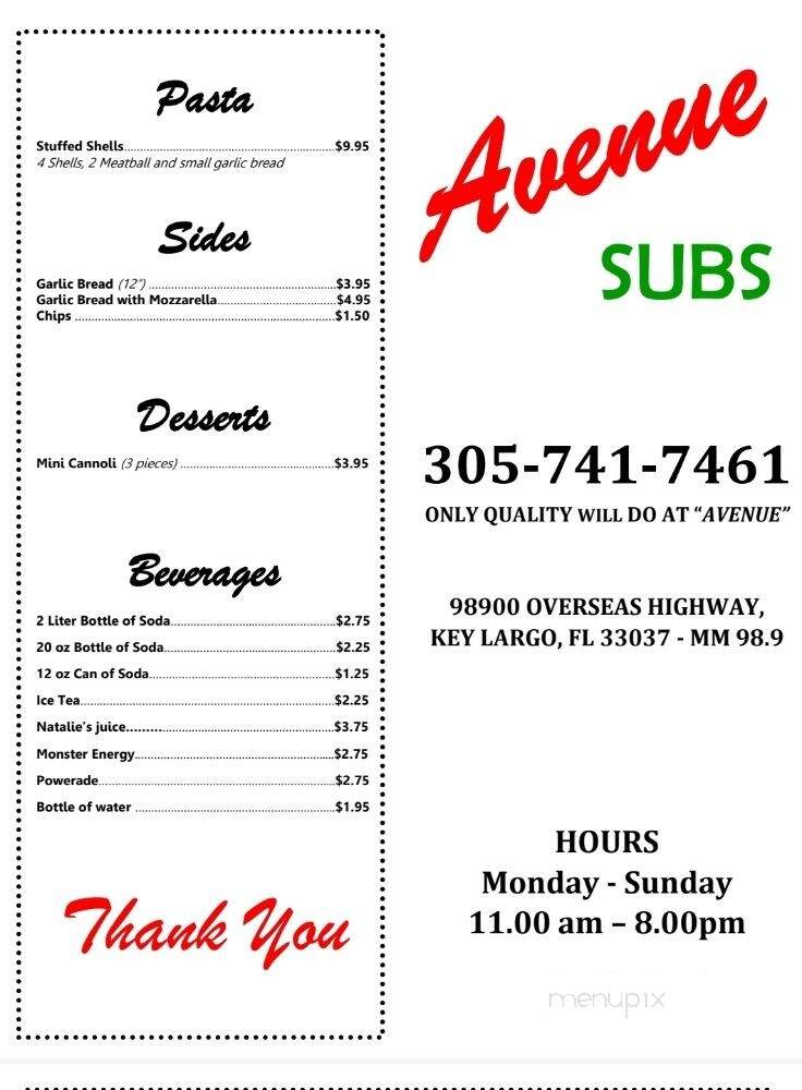 Avenue Subs - Key Largo, FL