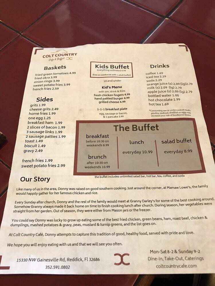 Colt Country Cafe & Buffet - Reddick, FL