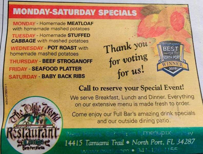 Olde World Restaurant - North Port, FL