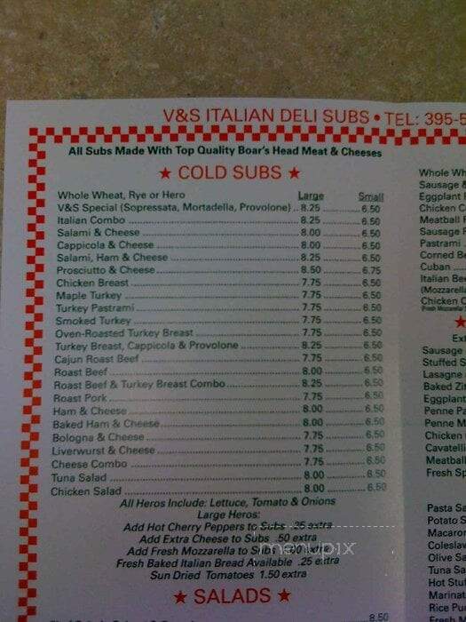 V & S Italian Deli & Subs - Boca Raton, FL