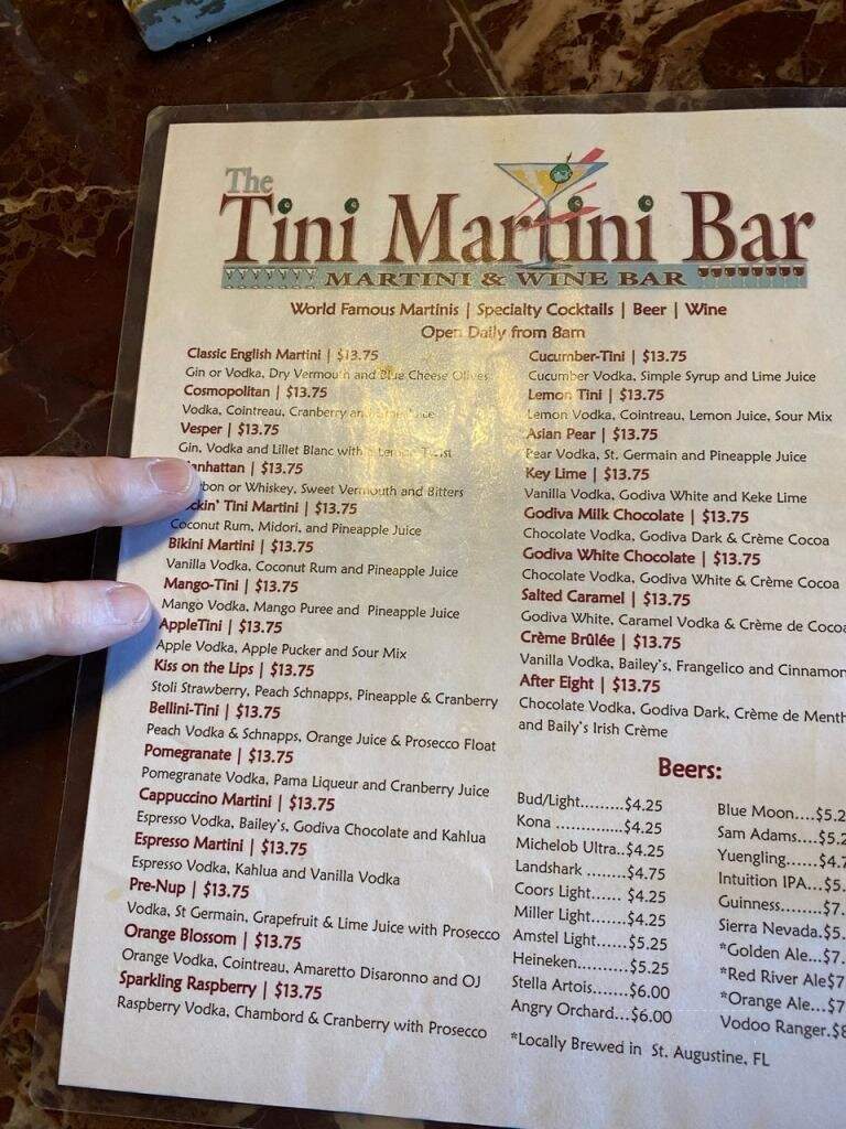 Tini-Martini Bar at the Casablanca - Saint Augustine, FL