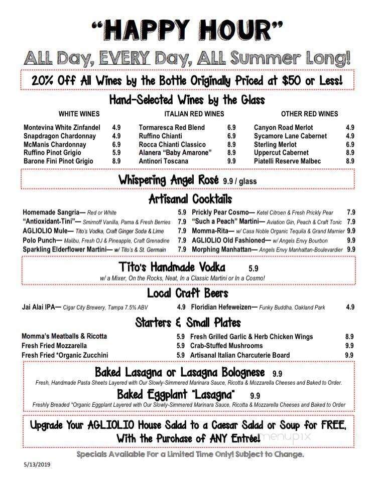 AGLIOLIO Italian Bistro & Bar - Boynton Beach, FL