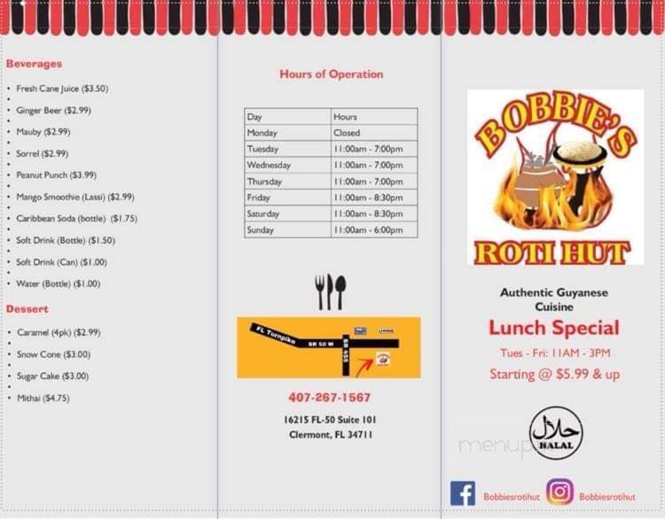 Bobbie's Roti Hut - Clermont, FL