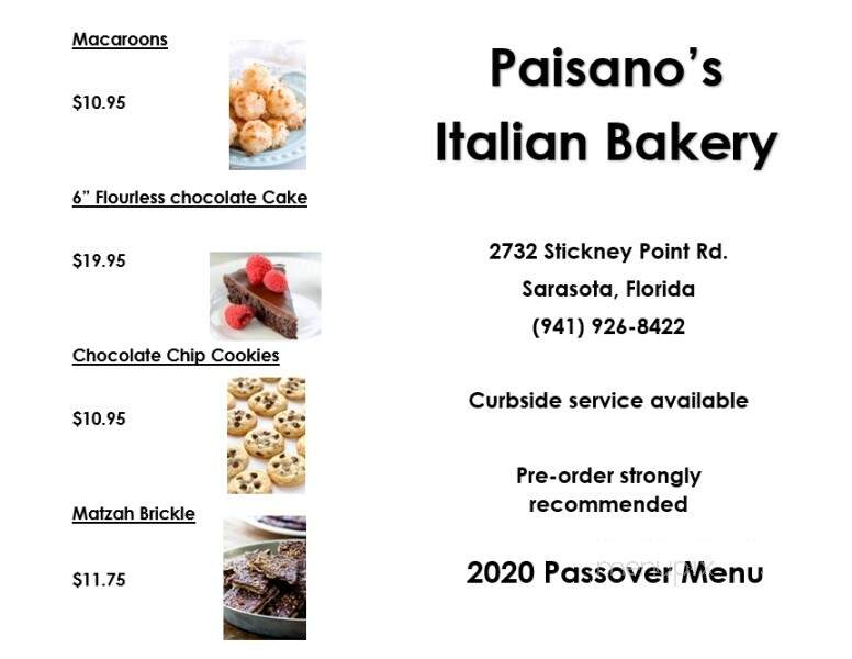 Paisano's Italian Bakery-plus food - Sarasota, FL