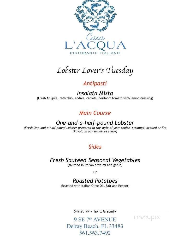 L'ACQUA Ristorante Italiano - Delray Beach, FL