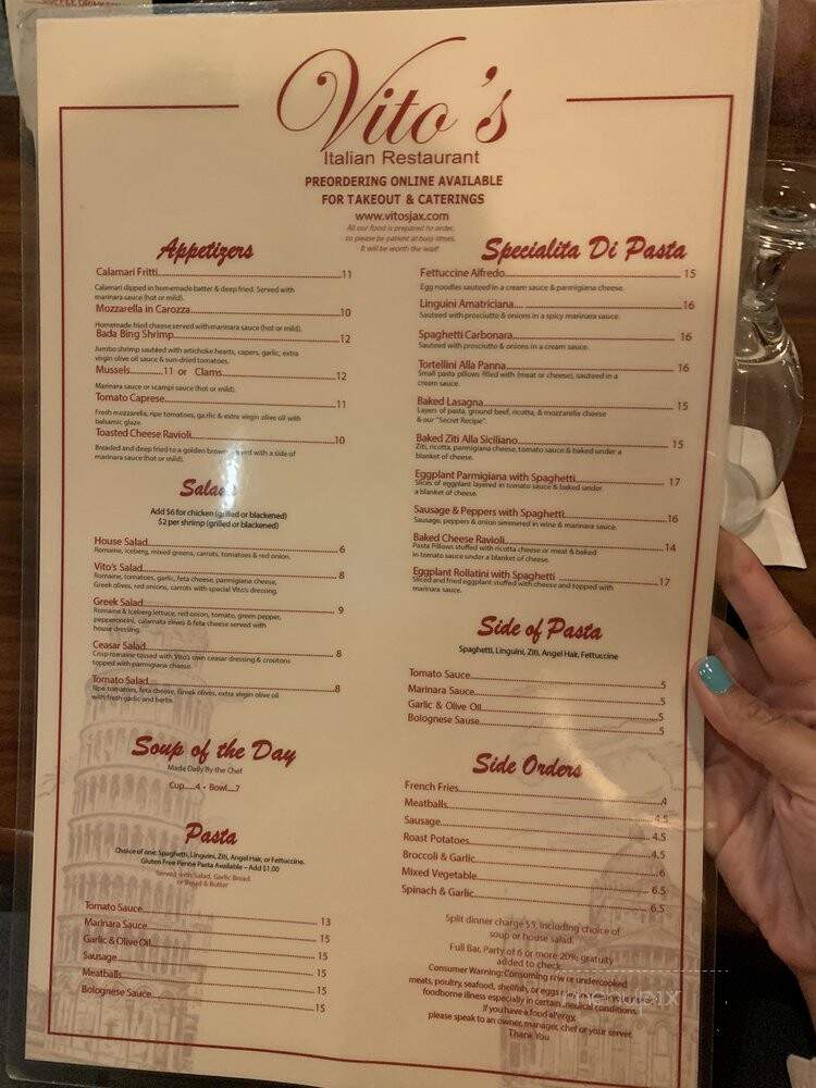 Vito's Italian Restaurant - St Johns, FL