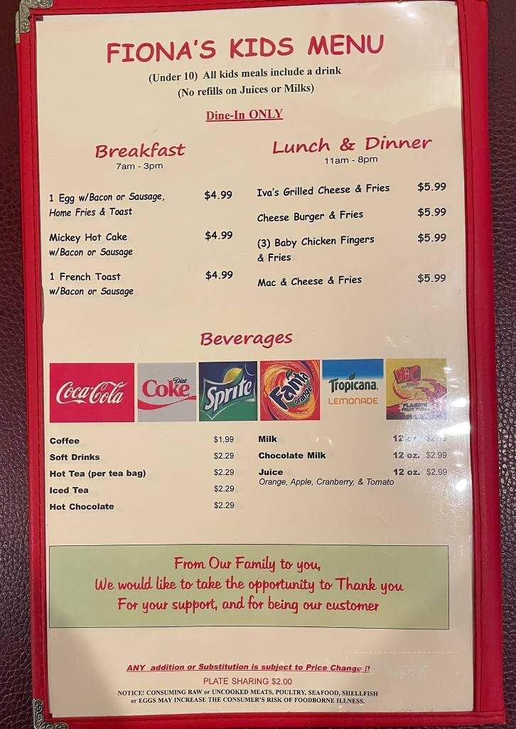 Fiona's Family Restaurant - Bradenton, FL