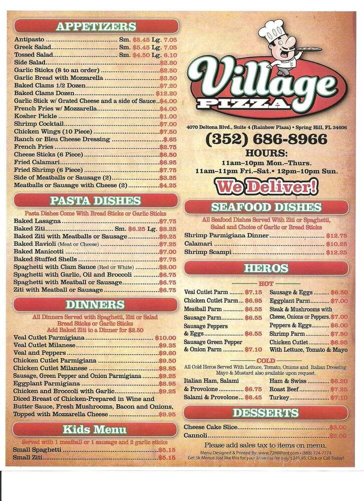 Village Pizza - Spring Hill, FL