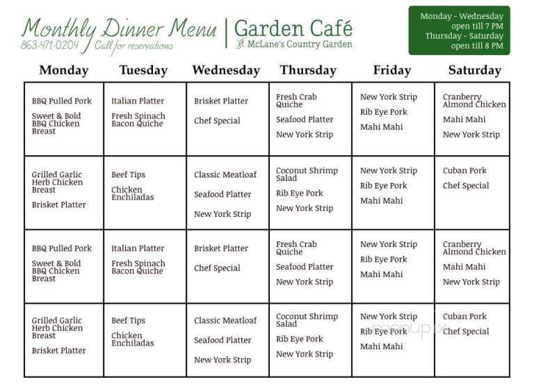 Garden Cafe at McLane's Country Garden - Sebring, FL