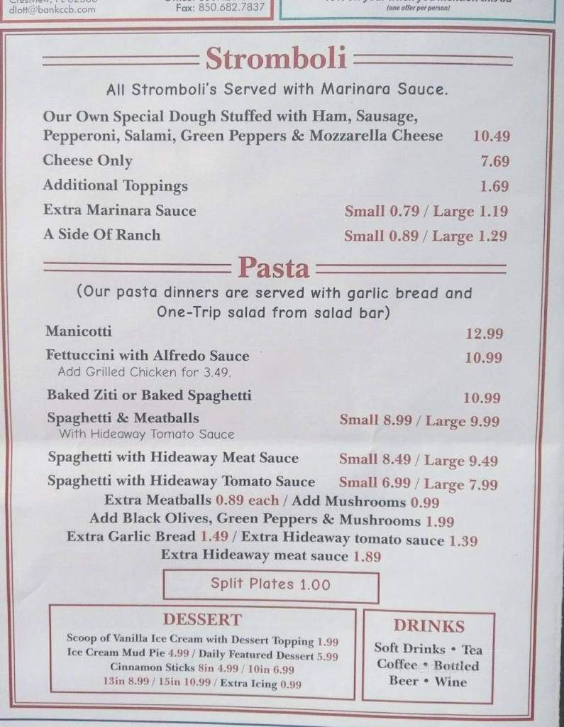 Hideaway Pizza - Crestview, FL