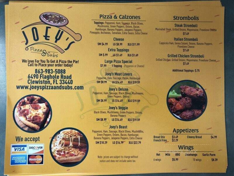 Joey's Pizza & Subs - Clewiston, FL