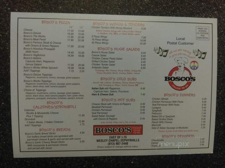 Bosco's Italian To Go - Zephyrhills, FL