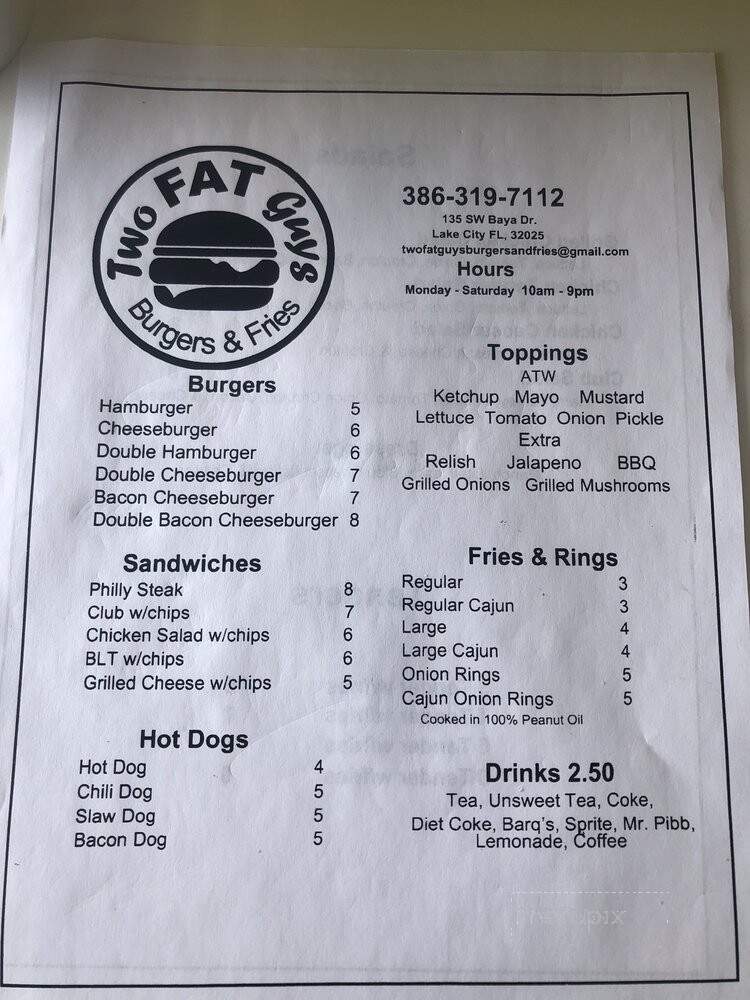 Two Fat Guys Burgers & Fries - Lake City, FL