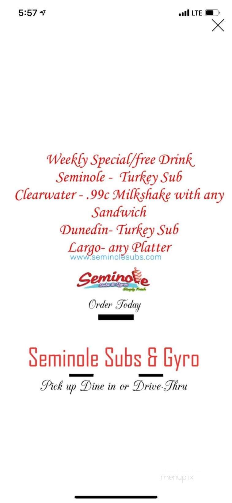 Seminole Subs & Gyros - Dunedin, FL