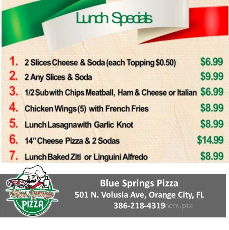 Blue Springs Pizzeria - Orange City, FL