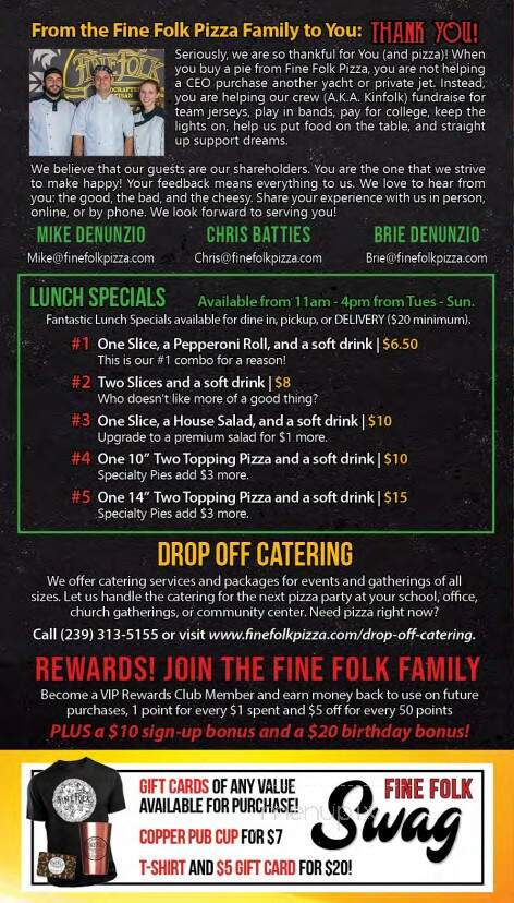 Fine Folk Pizza - Fort Myers, FL