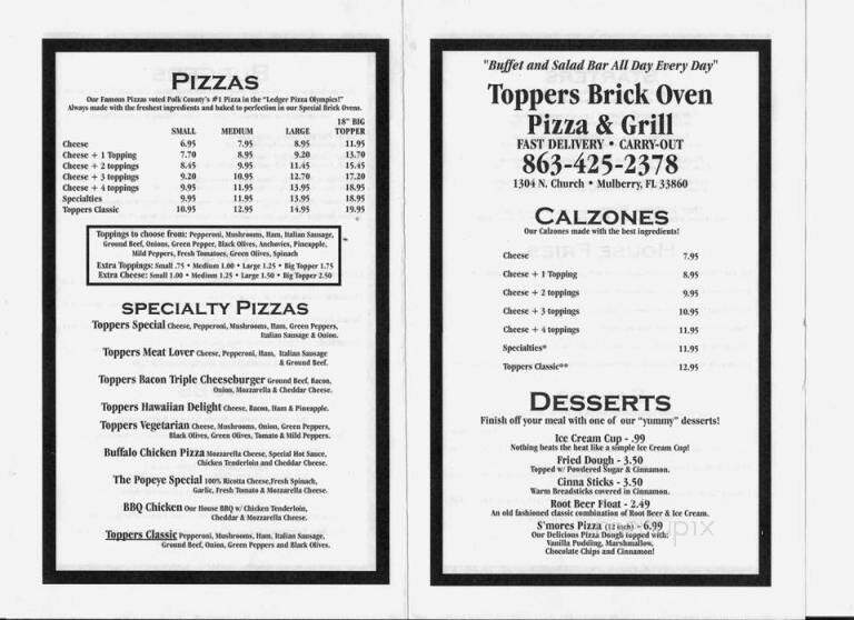 Toppers Pizza - Mulberry, FL