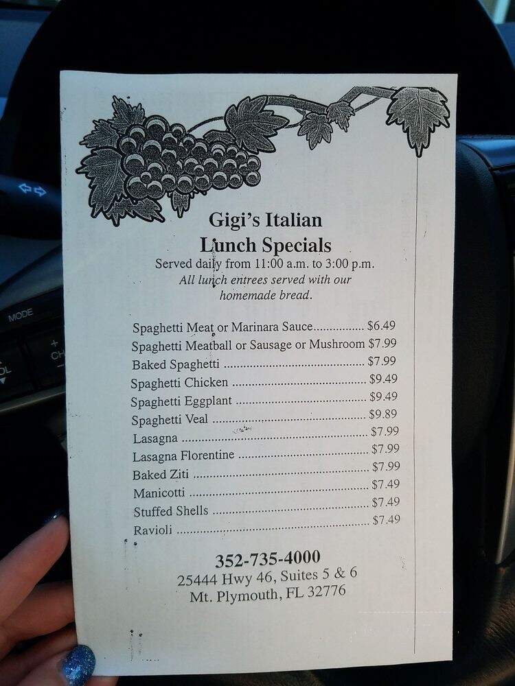 Gigi's Italian Restaurant - Sorrento, FL