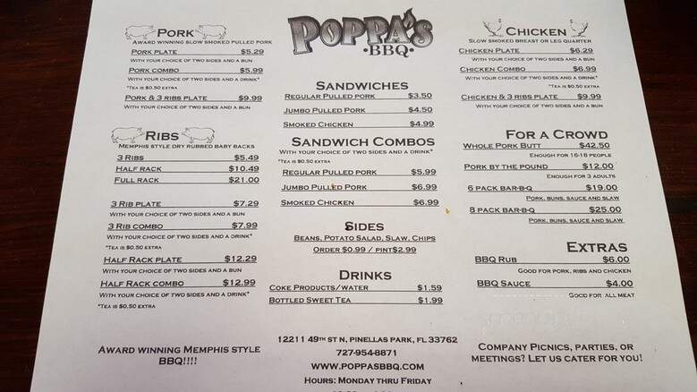 Poppa's BBQ - Clearwater, FL