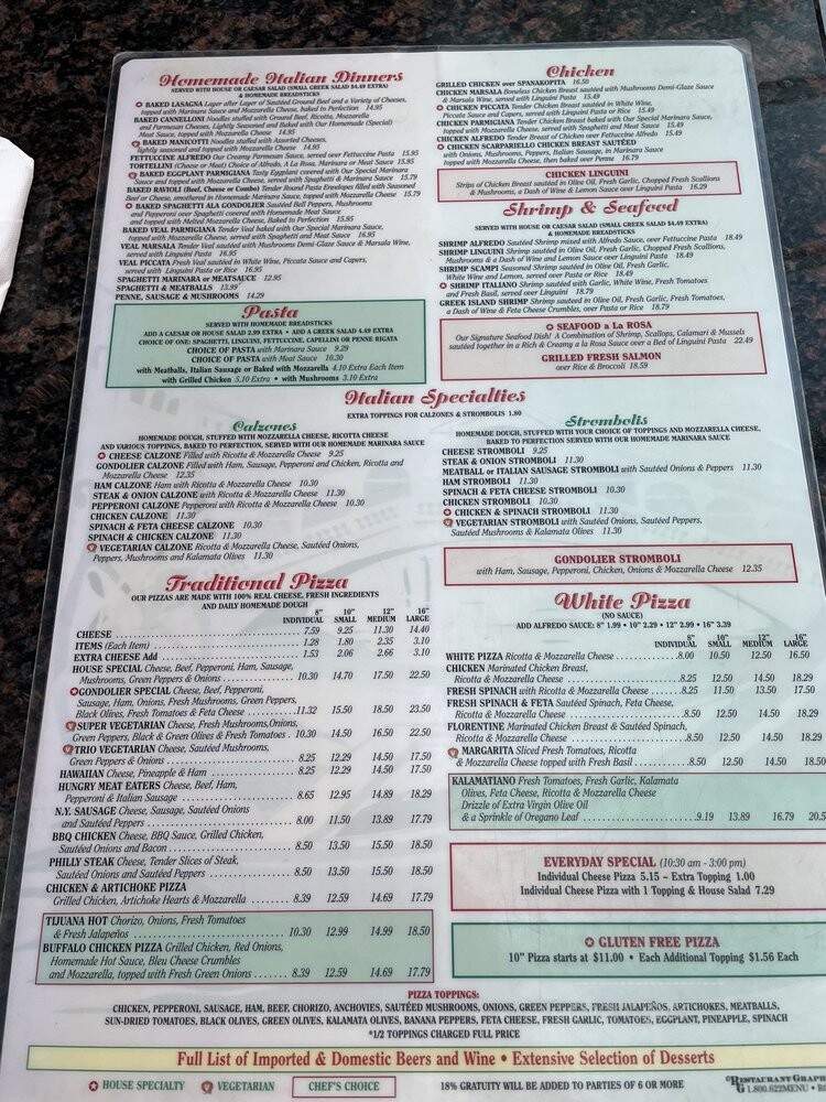 Gondolier Pizza Italian Restaurant - Clearwater, FL