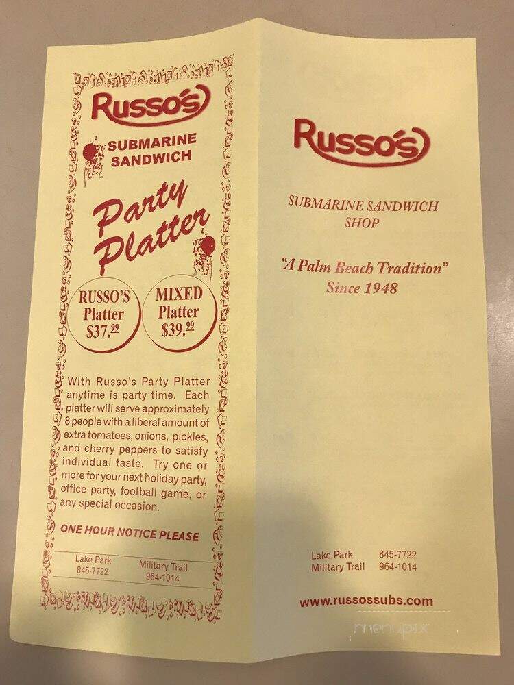 Russo's Submarine Shop - West Palm Beach, FL