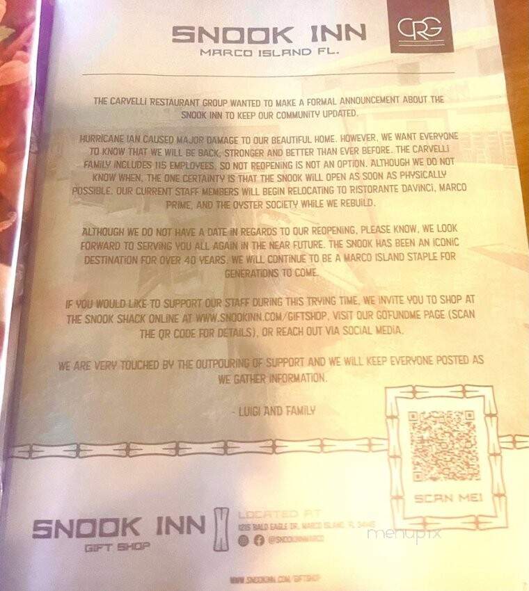 Snook Inn - Marco Island, FL