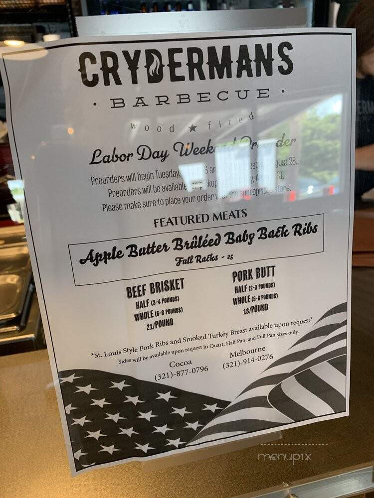 Crydermans Barbecue - Melbourne, FL