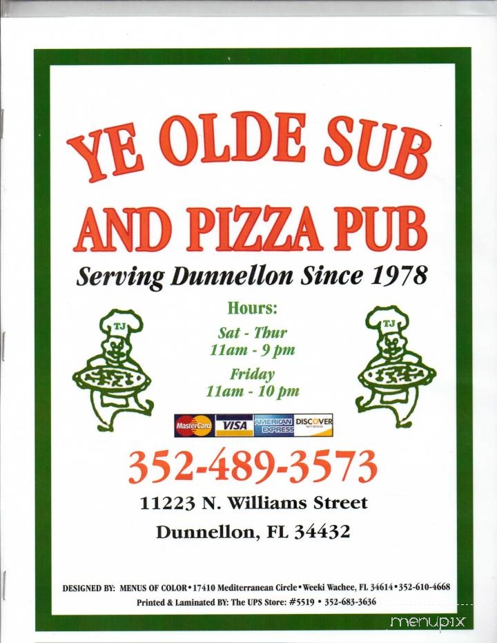 Ye Olde Sub & Pizza Pub - Dunnellon, FL