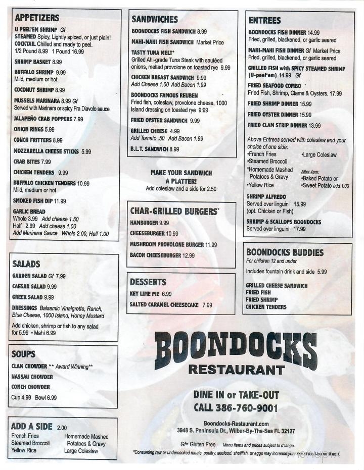 Boondocks Restaurant - Port Orange, FL