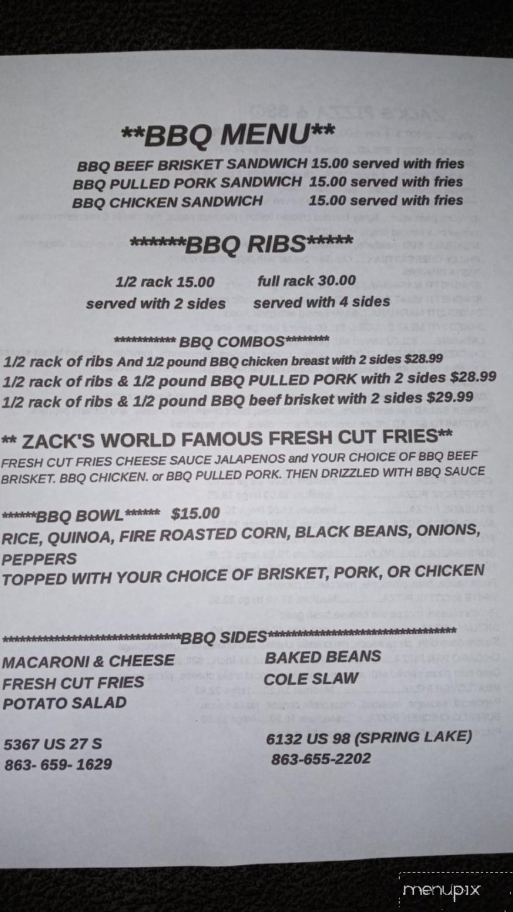 Zack's Pizza & BBQ - Sebring, FL